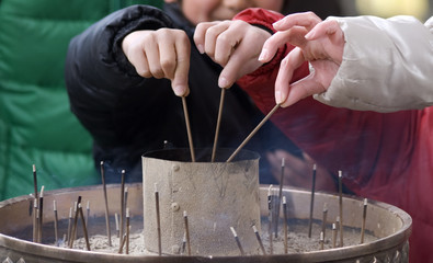 Burning incense, Nara, Japan