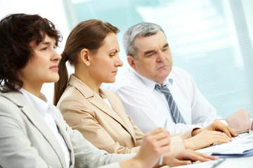 Fototapeta premium Concentrated businesspeople