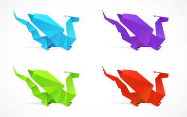 Origami dragon set