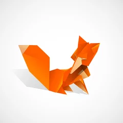 Peel and stick wall murals Geometric Animals Origami Fox