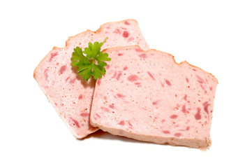 Zwei Scheiben bayerischer Leberkäse