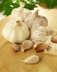 White garlic, closeup