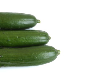 Japanese delicious cucumbers isolated on white background