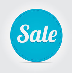 Vector blue big sale ribbon retro style