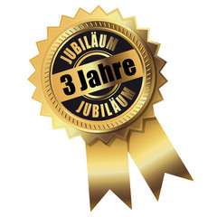 3 Jahre - Jubiläum gold