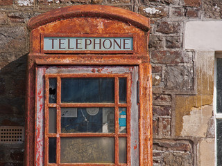 Obraz premium Derelict phone booth UK