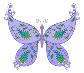 Butterfly with floral pattern