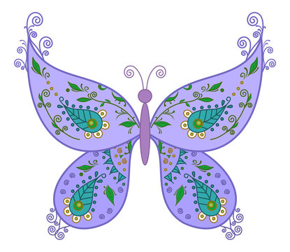 Butterfly with floral pattern