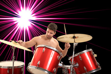 Fototapeta premium young drumer portrait