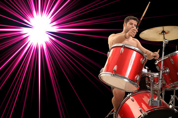 Fototapeta premium young drumer portrait