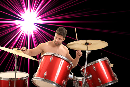 young drumer portrait