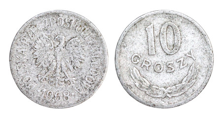 Old 10 Groszy Coin of Poland of 1968