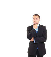 Smiling handsome businessman. Isolated over white background