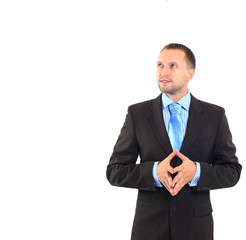 Businessman standing on white background