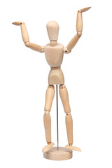 wood mannequin over white
