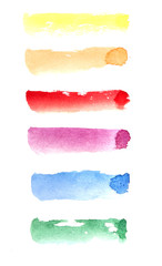 Obraz premium Watercolour strokes over white