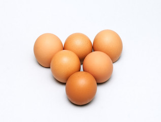 Group of eggs isolated