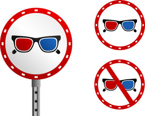 3D glasses signs. To see the other vector glasses illustrations , please check Glasses collection.