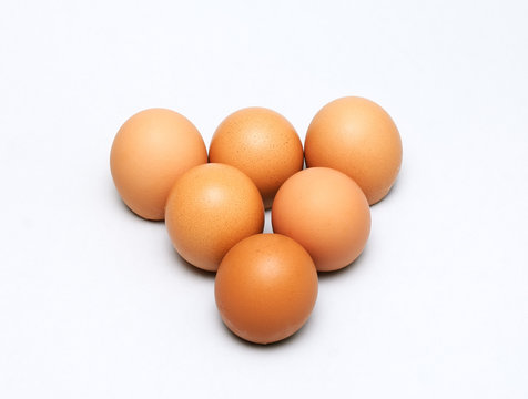 Group of eggs isolated