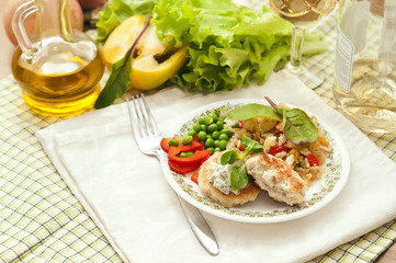 Fish cutlets with vegetables