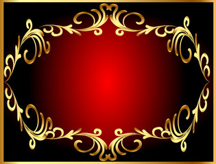 frame background with gold(en) winding pattern