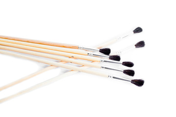 Paint brushes isolated on white