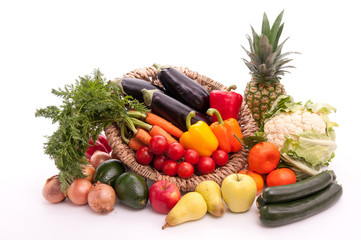 Bunte Mischung Obst und Gemüse