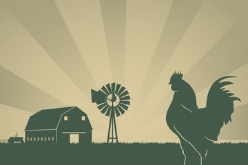 Naklejka premium American Farming Background