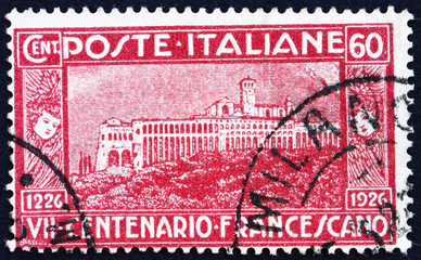 Postage stamp Italy 1926 Assisi Monastery, Italy