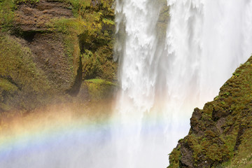 Rainbow at waterfall