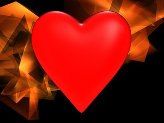 Red heart on an abstract background
