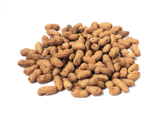 dried peanut on isolated white background