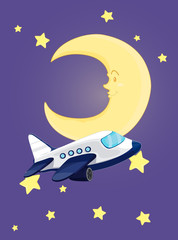 Illustration d& 39 un avion volant la nuit
