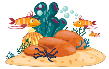 coral reef scene illustration