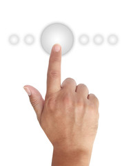 Hand pushing Glossy Button