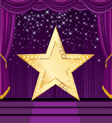 Obraz premium star on purple stage