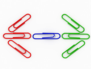 isolated writing paper clips