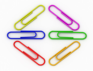 isolated writing paper clips