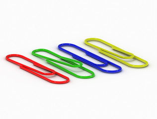 isolated writing paper clips