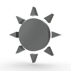 3d icon Sonne schwarz