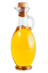 jar with oil isolated on white