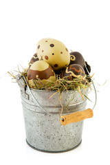 Zinc bucket easter eggs