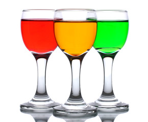 alcoholic cocktails isolated on white