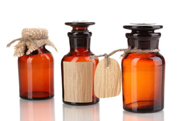 Medicine bottles isolated on white