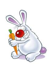 funny rabbit whit carrots