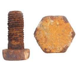 very old rusty Screw heads, bolts, wheels screw