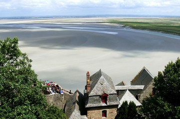 Bay of the Mont Saint-Michel at low tide, Normandy, France