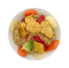 Sesame chicken with rice