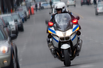 Police on motorcycle