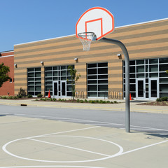 School yard basketball court